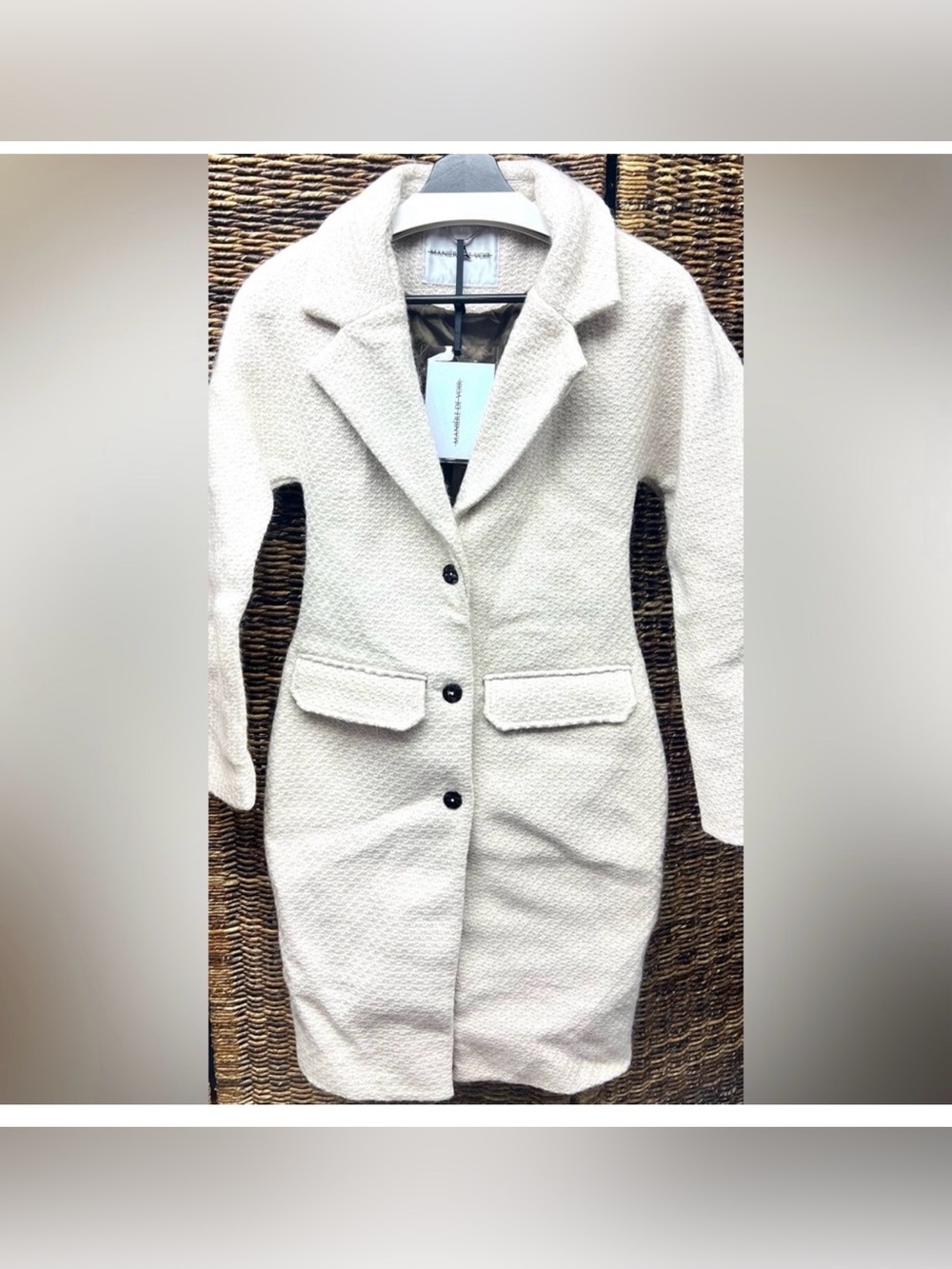 Manière De Voir Boucle Tweed Coat Dress Cream Old Money Sofia Richie NWT 0 - Picture 6 of 11